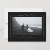 Elegant minimalistisch zwart sparen de Datum Foto Save The Date (Voorkant)