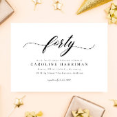 Elegant minimalistisch zwart wit 40e verjaardagsfe kaart