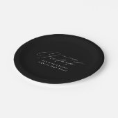 Elegant minimalistisch zwart-wit Afstuderen Papieren Bordje (Gekanteld)