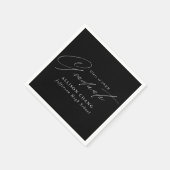 Elegant minimalistisch zwart-wit Afstuderen Servet (Hoek)
