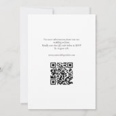 Elegant minimalistisch zwart wit All-in-One huweli Kaart (Achterkant)