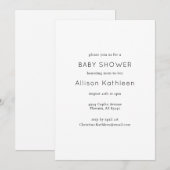Elegant minimalistisch zwart-wit Baby shower Kaart (Voorkant / Achterkant)