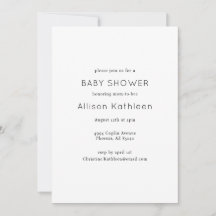 Elegant minimalistisch zwart-wit Baby shower