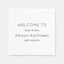 Elegant minimalistisch zwart-wit Baby shower
