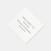 Elegant minimalistisch zwart-wit Baby shower Servet (Hoek)