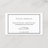 Elegant minimalistisch zwart-wit bedrijf visitekaartje (Achterkant)