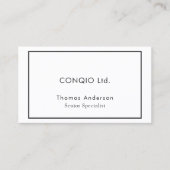 Elegant minimalistisch zwart-wit bedrijf visitekaartje (Voorkant)