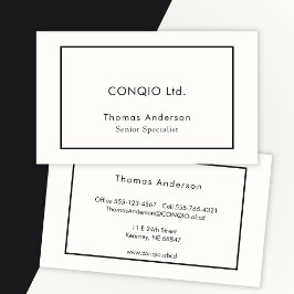 Elegant minimalistisch zwart-wit bedrijf visitekaartje