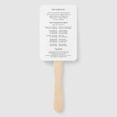 Elegant minimalistisch zwart-wit bruiloft programm handwaaier (Achterkant)