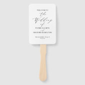 Elegant minimalistisch zwart-wit bruiloft programm handwaaier (Voorkant)