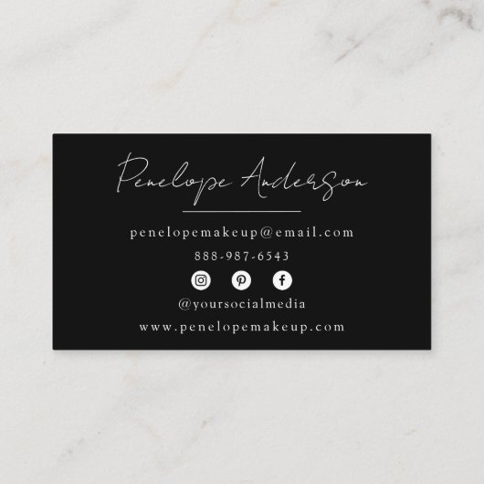 Elegant Minimalistisch Zwart & Wit Chic Modern Visitekaartje (Achterkant)