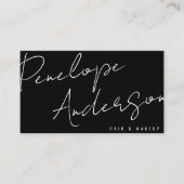 Elegant Minimalistisch Zwart & Wit Chic Modern Visitekaartje (Voorkant)