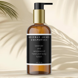 Elegant minimalistisch zwart-wit cosmeticalabel rechthoekige sticker