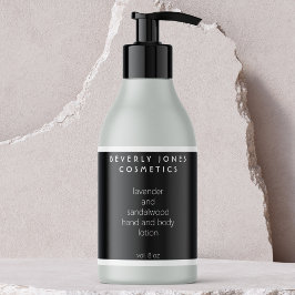 Elegant minimalistisch zwart-wit cosmeticalabel rechthoekige sticker