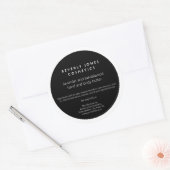Elegant minimalistisch zwart-wit cosmeticalabel ronde sticker (Envelop)