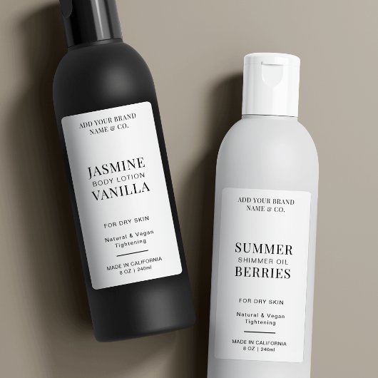 Elegant minimalistisch zwart wit Cosmo flesetiket Sticker