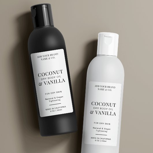 Elegant minimalistisch zwart wit Cosmo flesetiket Sticker