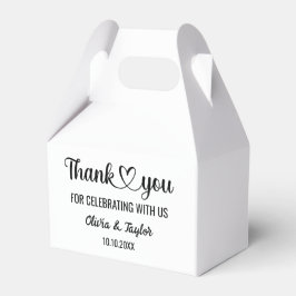 Elegant minimalistisch zwart-wit Hartelijk dank Bedankdoosjes