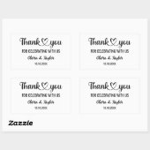 Elegant minimalistisch zwart-wit Hartelijk dank Rechthoekige Sticker (Vel)