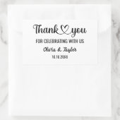 Elegant minimalistisch zwart-wit Hartelijk dank Rechthoekige Sticker (Tas)