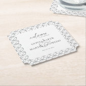 Elegant minimalistisch zwart wit kartonnen onderzetters (Gekanteld)