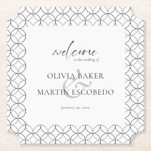 Elegant minimalistisch zwart wit kartonnen onderzetters