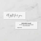 Elegant minimalistisch zwart-wit kortingskaart mini visitekaartje (Voorkant / Achterkant)