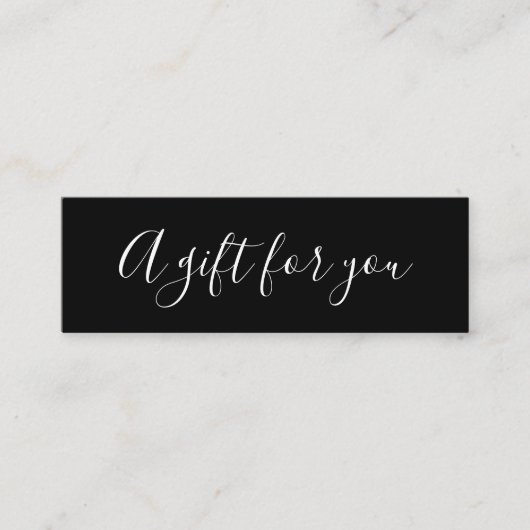 Elegant minimalistisch zwart-wit kortingskaart mini visitekaartje (Voorkant)