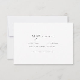 Elegant minimalistisch zwart-wit modern RSVP kaartje
