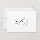 Elegant minimalistisch zwart-wit modern RSVP kaartje (Achterkant)