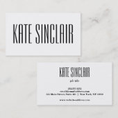 Elegant minimalistisch zwart-wit modern visitekaartje (Voorkant / Achterkant)