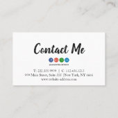 Elegant minimalistisch zwart-wit Professional Visitekaartje (Achterkant)