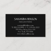 Elegant minimalistisch zwart-wit Professional Visitekaartje (Achterkant)