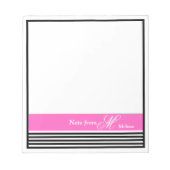 Elegant minimalistisch zwart-wit roze lint notitieblok (Voorkant)