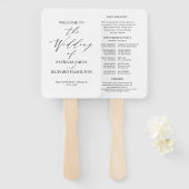 Elegant Minimalistisch Zwart-Wit Trouwprogramma Handwaaier (Voorkant en achterkant)