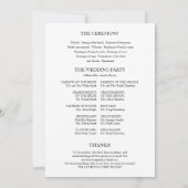 Elegant Minimalistisch Zwart-Wit Trouwprogramma Kaart (Achterkant)