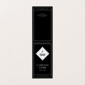 Elegant minimalistisch zwart wit Uw Logo hangt Lab Visitekaartje (Buitenkant ongevouwen)