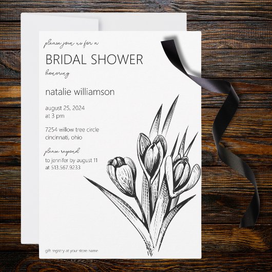 Elegant minimalistisch zwart-wit Vrijgezellenfeest Kaart