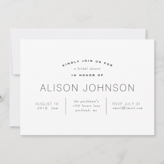 Elegant minimalistisch zwart-wit Vrijgezellenfeest Kaart (Voorkant)