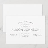 Elegant minimalistisch zwart-wit Vrijgezellenfeest Kaart (Voorkant / Achterkant)