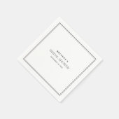 Elegant minimalistisch zwart-wit Vrijgezellenfeest Servet (Hoek)