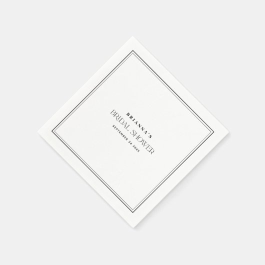 Elegant minimalistisch zwart-wit Vrijgezellenfeest Servet (Hoek)