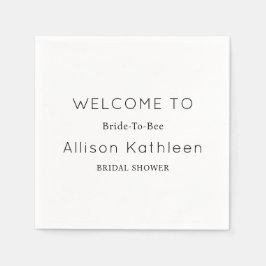 Elegant minimalistisch zwart-wit Vrijgezellenfeest Servet