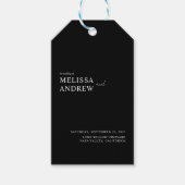 Elegant minimalistisch zwart-withuwelijk cadeaulabel (Voorkant)