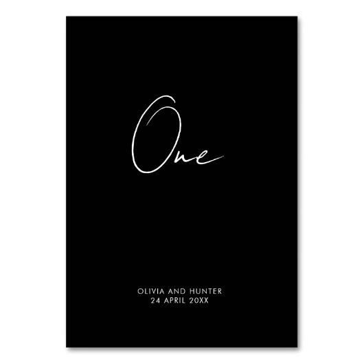 Elegant minimalistisch zwart-withuwelijk kaart (Achterkant)