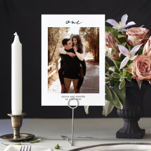 Elegant minimalistisch zwart-withuwelijk kaart