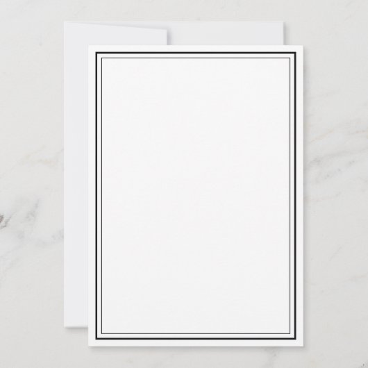 Elegant minimalistisch zwart withuwelijk kaart (Achterkant)