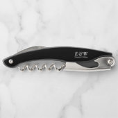 Elegant minimalistisch zwart-withuwelijk kurkentrekker (Achterkant)