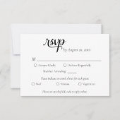 Elegant minimalistisch zwart-withuwelijk RSVP kaartje (Voorkant)