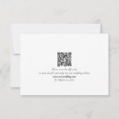 Elegant minimalistisch zwart-withuwelijk RSVP kaartje (Achterkant)